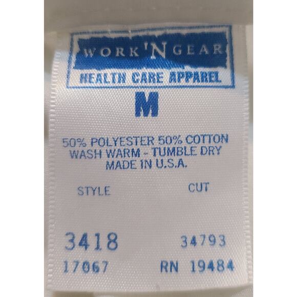 Work N Gear Unisex Scrub Pants Size Medium White Drawstring 2 Available - Picture 5 of 5